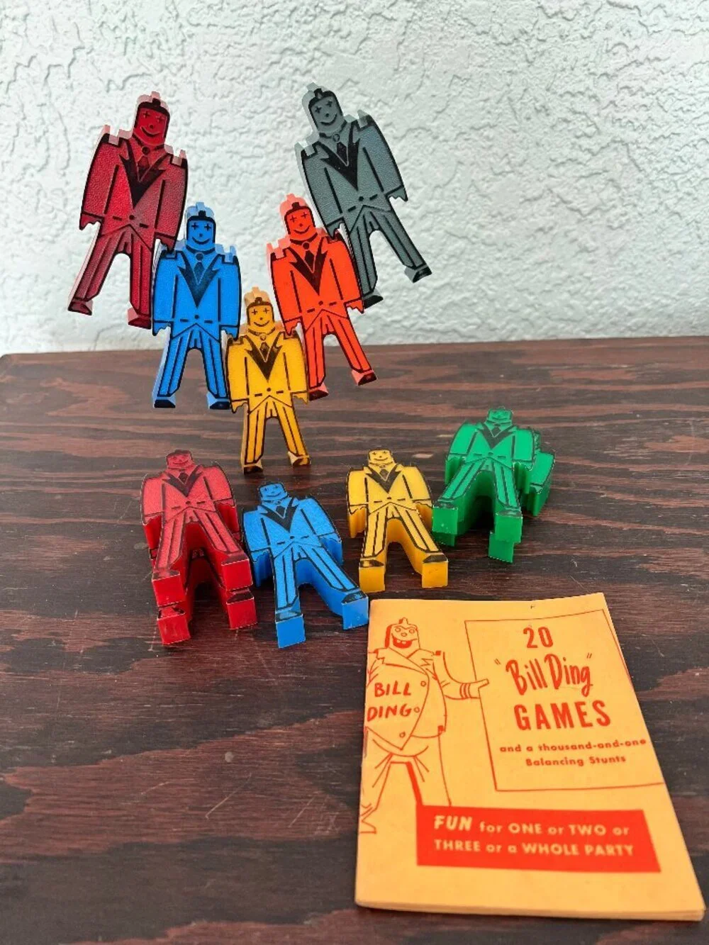 Vintage Bill Ding Balancing Clown Toy 12 pieces